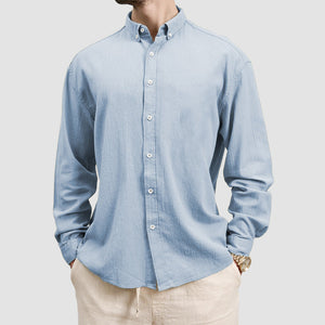 Men's Basic Casual Cotton Linen Shirt