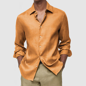 Gentleman's Casual Luxury Touch Cotton Linen Shirt