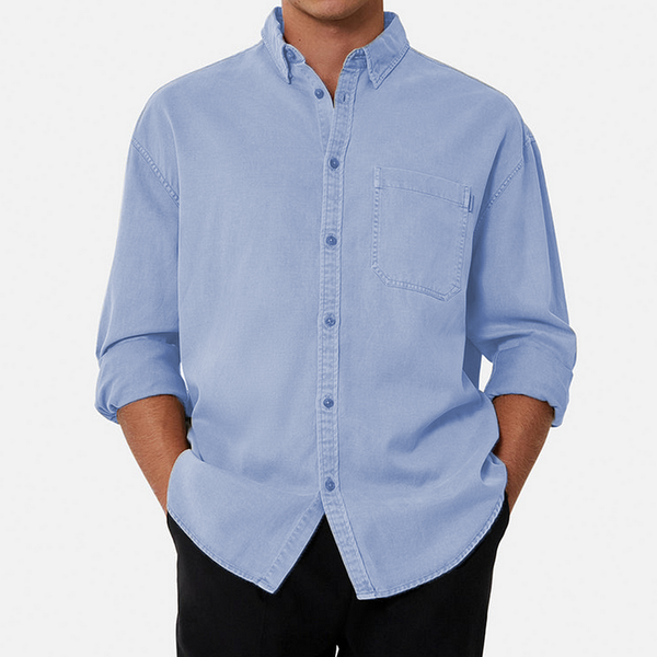 Men's Cotton Basic Cotton Long Sleeve Shirt