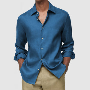 Gentleman's Casual Luxury Touch Cotton Linen Shirt