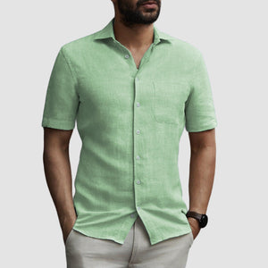 Men's Casual Comfortable Cotton Linen Pocket Shirt