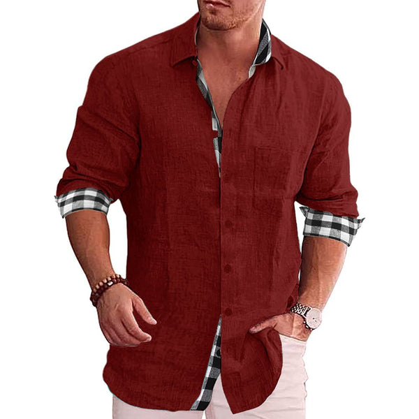 Summer Gentleman Paneled Casual Buttons  Pocket Shirt