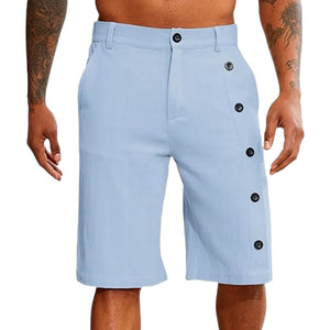 Mens Linen Shorts Casual Stretch Summer Beach Shorts