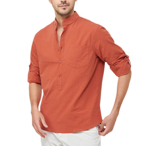 Men's Cotton Henley Vacation Shirt