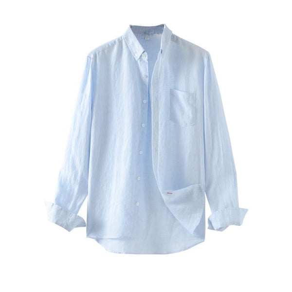 Men's Linen Button Down Pocket Shirt