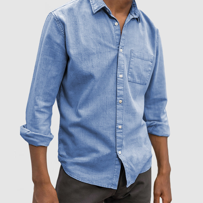 Men's Daily High Quality Cotton Linen Shirt