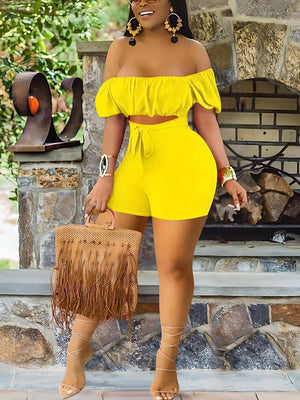 Off Shoulder Cutout Romper