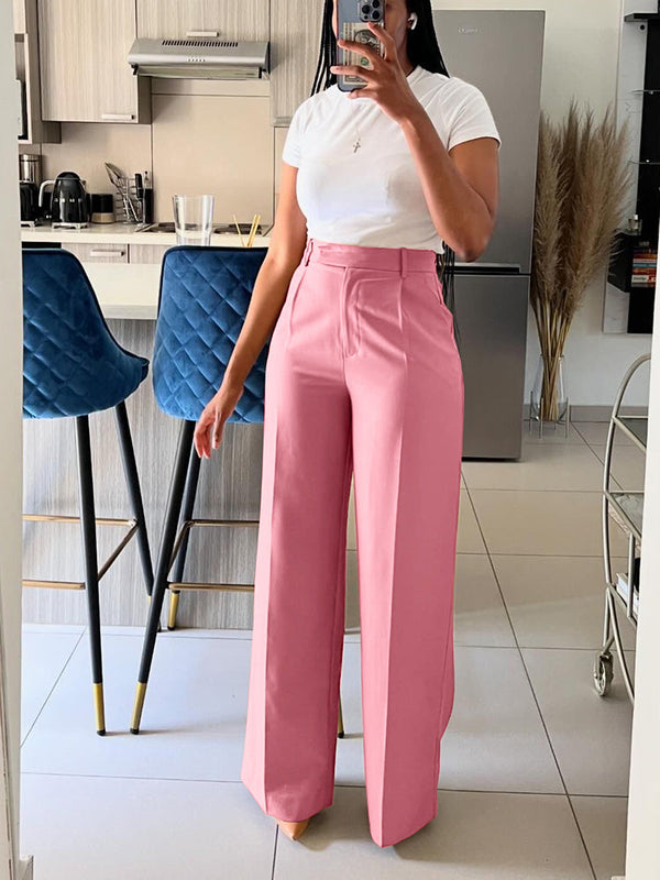 Solid Wide Leg Pants