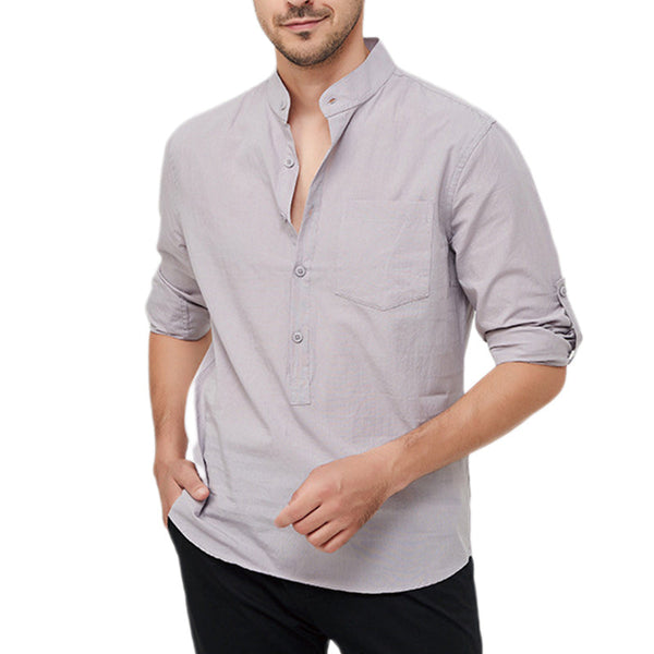 Men's Cotton Henley Vacation Shirt