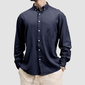 Men's Basic Casual Cotton Linen Shirt