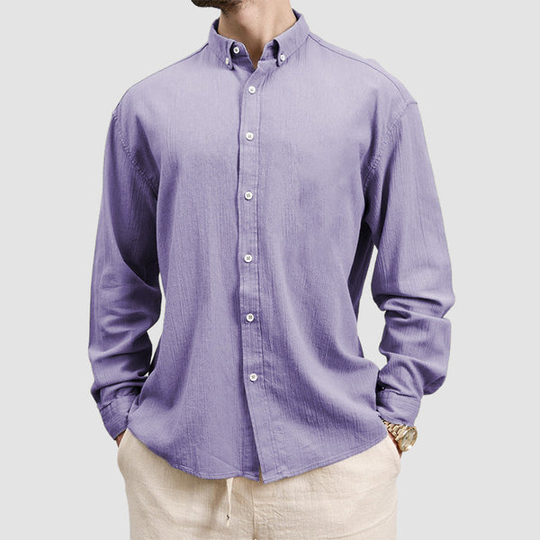 Men's Basic Casual Cotton Linen Shirt