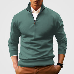 Men's Solid Color Casual Four Corner Zipper Cashmere Top