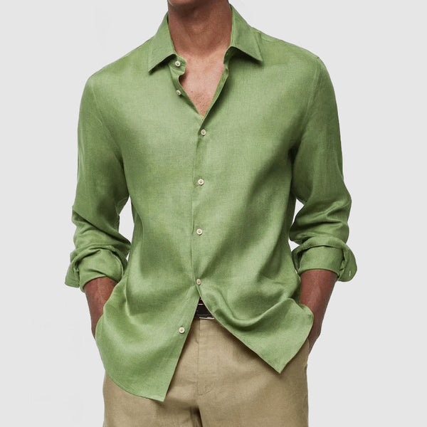 Gentleman's Casual Luxury Touch Cotton Linen Shirt