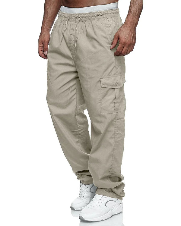 Men's Cargo Pants Relaxed Fit Sport Pants Jogger Sweatpants Drawstring Outdoor Trousers with Pockets