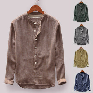 Provence Linen Cotton Long-Sleeve Shirt