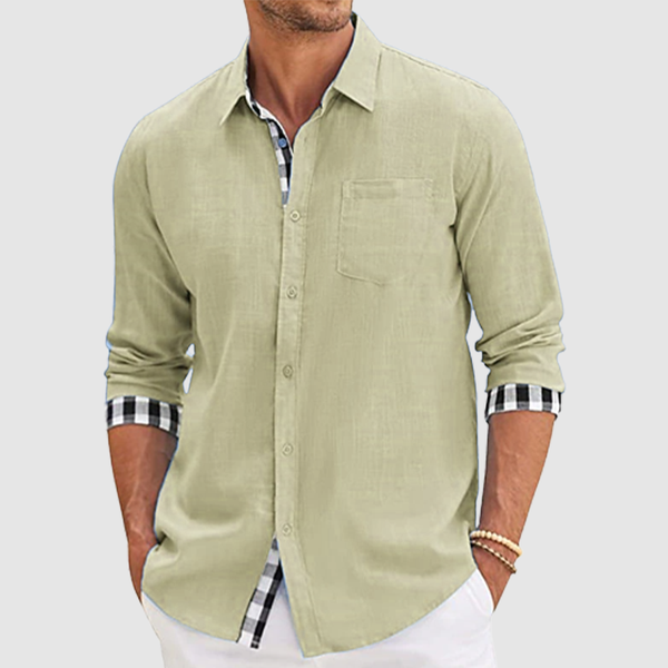 Men's shirt with long sleeves in autumn and winter style