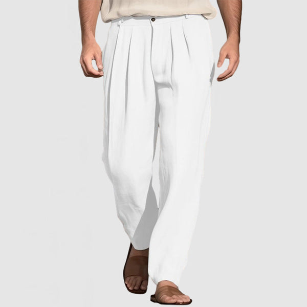 Gentleman's casual cotton linen pants