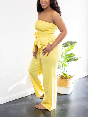 Tube Tie Waist Jumpsuit