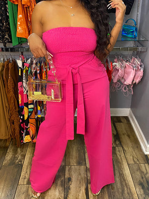 Tube Tie Waist Jumpsuit