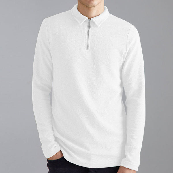 Men's Long Sleeve Soft Slim Fit Polo Sweater