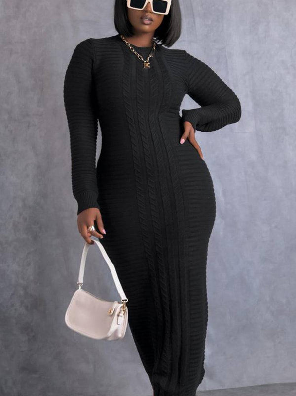 Knitted Bodycon Maxi Sweater Dress