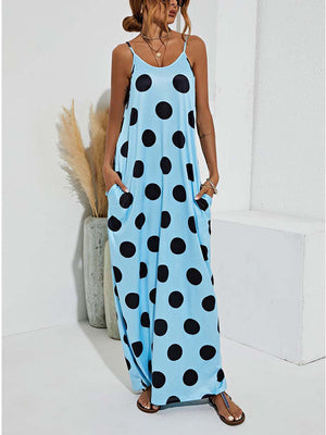 Polka Dot Print Spaghetti Strap Dress