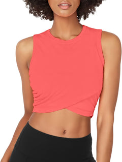 YM & Dancer C54 Yoga Crop Tops Dance Tops Fitted Workout Crop Tops Yoga Tank Tops Athletic Sports Shirts for Women