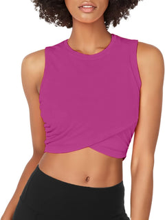 YM & Dancer C54 Yoga Crop Tops Dance Tops Fitted Workout Crop Tops Yoga Tank Tops Athletic Sports Shirts for Women