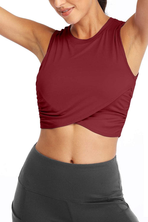 YM & Dancer C54 Yoga Crop Tops Dance Tops Fitted Workout Crop Tops Yoga Tank Tops Athletic Sports Shirts for Women