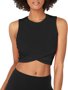 YM & Dancer C54 Yoga Crop Tops Dance Tops Fitted Workout Crop Tops Yoga Tank Tops Athletic Sports Shirts for Women