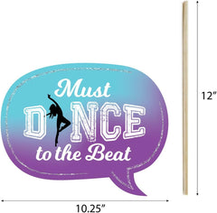 YM & Dancer P69 Must Dance to The Beat - Dance - Birthday Party or Dance Party Photo Booth Props Kit - 20 Count