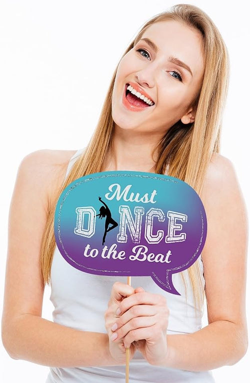 YM & Dancer P69 Must Dance to The Beat - Dance - Birthday Party or Dance Party Photo Booth Props Kit - 20 Count