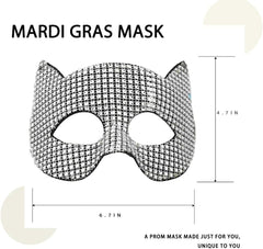 YM & Dancer P30 Cat Ear Mask Sparkle Rainstone Mask Face Decoration Masquerade Masks Mardi Gras Halloween Party for Women and Girl