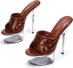 YM & Dancer S26 Clear Platform Heels for Women Sexy - Clear Stiletto High Heels for Women - Round Toe Transparent Platform - Pole Dance Shoes