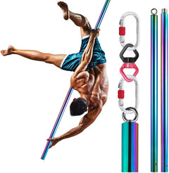 YM & Dancer E53 Flying Pole 2M Aerial Dancing Pole Equipment Flying Pole for Home Silver Portable Dance Pole Great for Bedroom, Pole Dance Studio & Pole Fitness