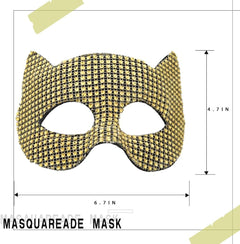 YM & Dancer P30 Cat Ear Mask Sparkle Rainstone Mask Face Decoration Masquerade Masks Mardi Gras Halloween Party for Women and Girl