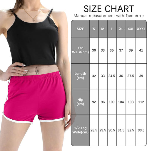 YM & Dancer C35 Women's Cotton Shorts Gym Shorts Yoga Shorts Summer Running Active Shorts Dance Elastic Shorts, Pack of 2