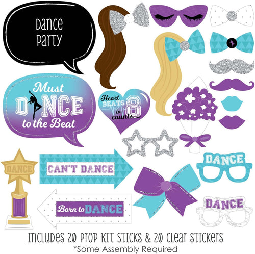 YM & Dancer P69 Must Dance to The Beat - Dance - Birthday Party or Dance Party Photo Booth Props Kit - 20 Count