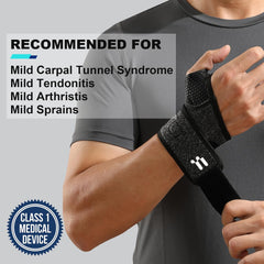YM & Dancer G125 Wrist Brace with Soft Thumb Opening for Mild Carpal Tunnel Tendonitis Arthritis Sprains, Compression Hand Brace for Women Men, Wrist Support Strap for Sports Work Typing Sleeping(Right)