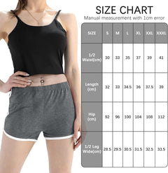 YM & Dancer C35 Women's Cotton Shorts Gym Shorts Yoga Shorts Summer Running Active Shorts Dance Elastic Shorts, Pack of 2