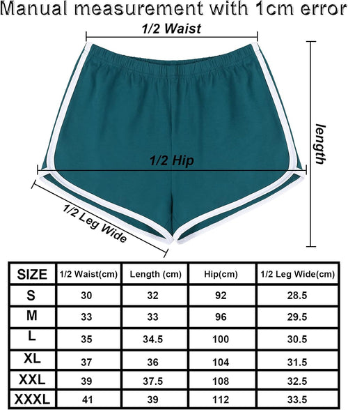 YM & Dancer C35 Women's Cotton Shorts Gym Shorts Yoga Shorts Summer Running Active Shorts Dance Elastic Shorts, Pack of 2