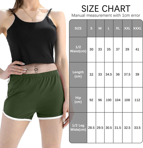 YM & Dancer C35 Women's Cotton Shorts Gym Shorts Yoga Shorts Summer Running Active Shorts Dance Elastic Shorts, Pack of 2