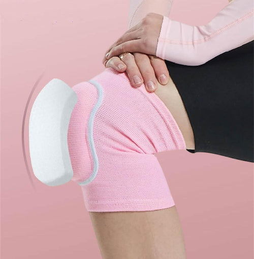 YM & Dancer G70 Knee Pads Sponge Knee Brace Breathable Flexible Elastic Knee Support for Volleyball, Dancing, Football, Yoga, Basketball, and Skating (Medium, Pink 3Pairs)