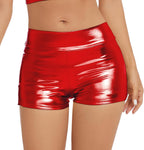 YM & Dancer C41 Women's Metallic Rave Booty Shorts Shiny High Waisted Bottoms for Dance Festival