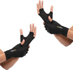 YM & Dancer P33 Copper Compression Arthritis Gloves | Fingerless Arthritis Carpal Tunnel Pain Relief Gloves For Men & Women | Hand Support Wrist Brace For Rheumatoid, Tendonitis, Swelling, Crocheting, Typing (L)