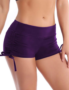 YM & Dancer C23 Stretch Sexy Booty Yoga Shorts for Women Adjustable Side Ties Running Shorts Fitness Workout Wicking Tummy Control