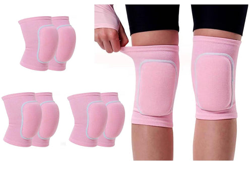 YM & Dancer G70 Knee Pads Sponge Knee Brace Breathable Flexible Elastic Knee Support for Volleyball, Dancing, Football, Yoga, Basketball, and Skating (Medium, Pink 3Pairs)