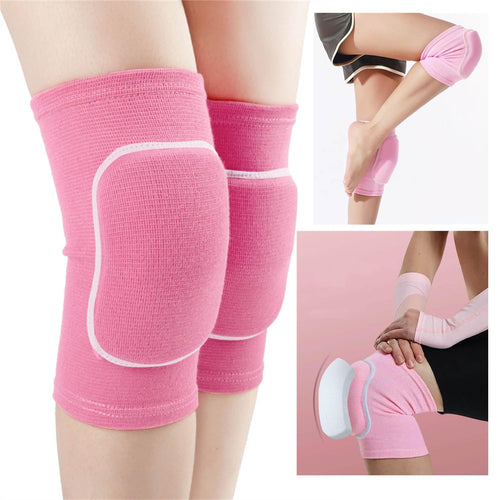 YM & Dancer G70 Knee Pads Sponge Knee Brace Breathable Flexible Elastic Knee Support for Volleyball, Dancing, Football, Yoga, Basketball, and Skating (Medium, Pink 3Pairs)