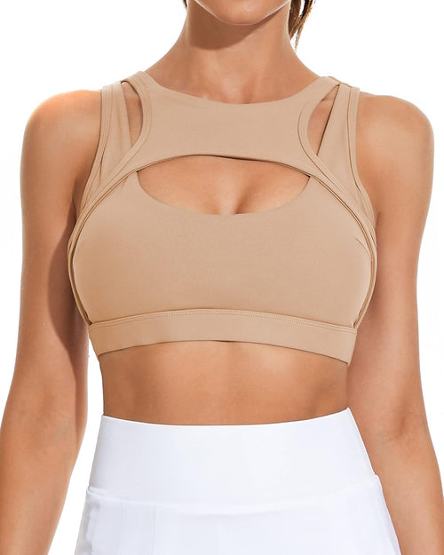 YM & Dancer C19 Push up Sports Bra for Women Sexy Hollow Crop Tops with Removable Cups Workout Fitness Yoga Bra Medium Support