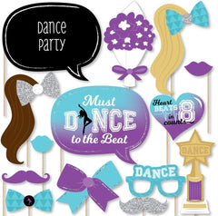 YM & Dancer P69 Must Dance to The Beat - Dance - Birthday Party or Dance Party Photo Booth Props Kit - 20 Count